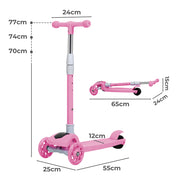Bopeep Foldable Kids Scooter LED Music Pink-1954802362795298818