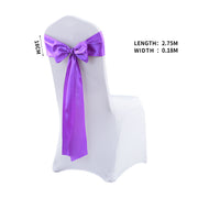50x Satin Chair Sashes Cloth Cover Wedding Lavender-1954802695051284482