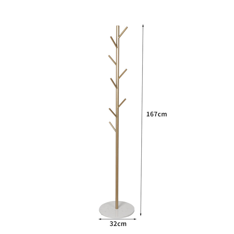 Levede Coat Rack Hat Clothes Stand Hanger Gold-1954803009837993986