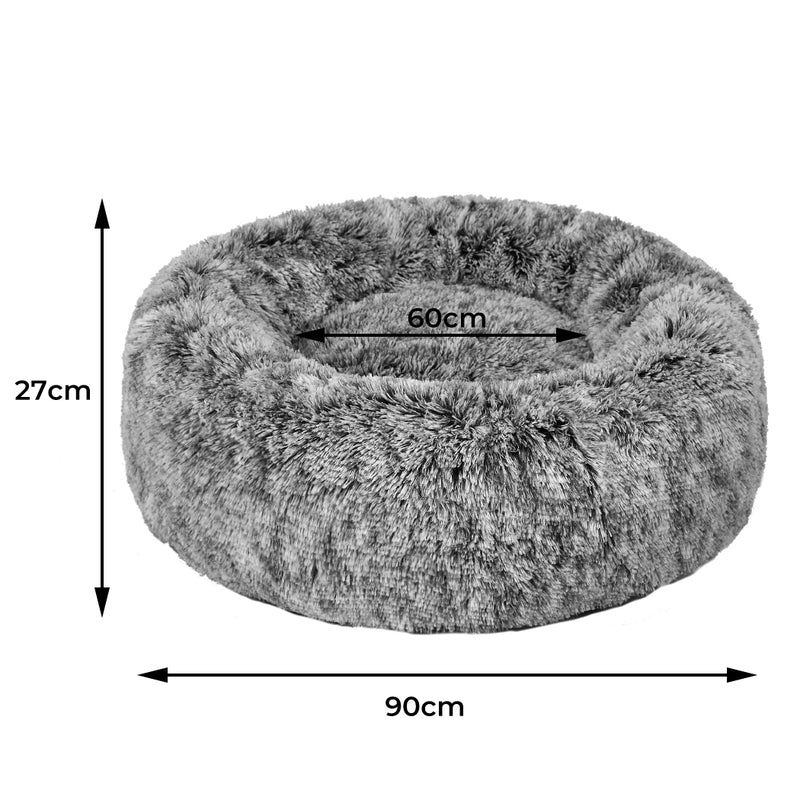 PaWz Pet Bed Cat Dog Donut Nest Calming M Charcoal Medium-1954802518781464578