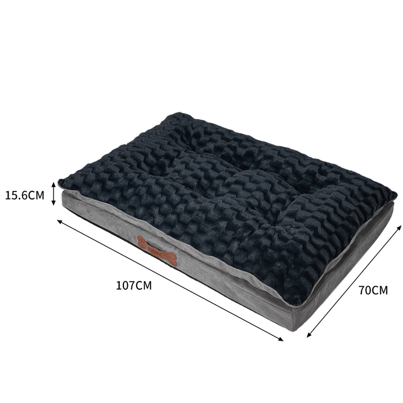 Dog Calming Bed Warm Soft Plush Comfy L Grey Large-1954802526759030786
