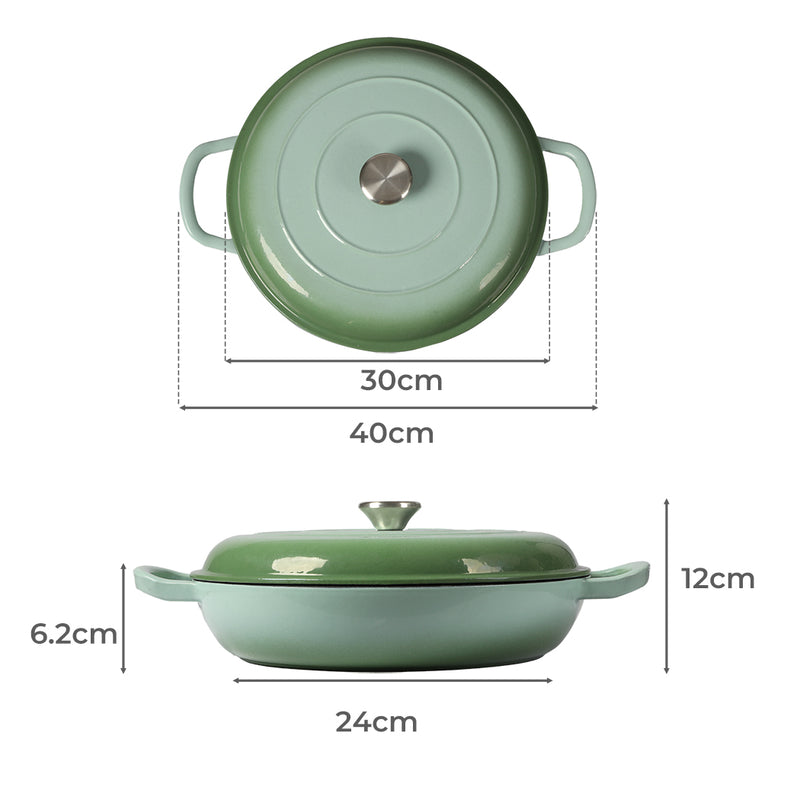 TOQUE 3.5L Enamel Dutch Oven Pan in Green Colour-1954802796524081154