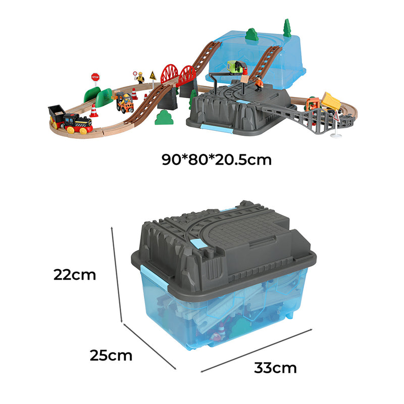 Bopeep Toy Train Set Track DIY Wooden-1954802784754864130