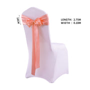 50x Satin Chair Sashes Cloth Cover Wedding Coral-1954802694447304706