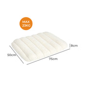 Pawz M Size Orthopedic Dog Bed with Sherpa Plush Removable Cover in White-1954802482236493826