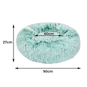 PaWz Pet Bed Cat Dog Donut Nest Calming L Teal Large-1954802518093598722
