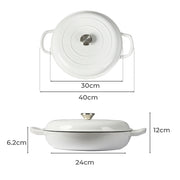 TOQUE 3.5L Enamel Dutch Oven Pan in White Colour-1954802796725407746
