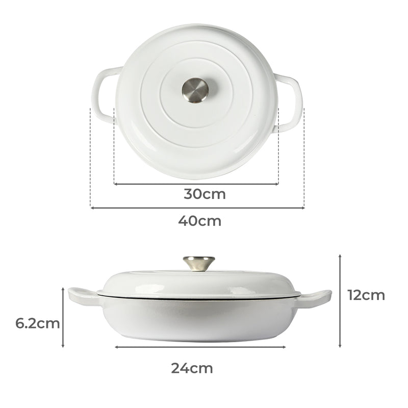 TOQUE 3.5L Enamel Dutch Oven Pan in White Colour-1954802796725407746