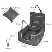 PaWz Dog Car Booster Seat Belt Pet Backrest Grey-1954802563937341442
