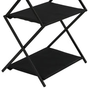 Levede Foldable Camping Storage Shelves 2 Layer with Hooks Black-1954802657151553539