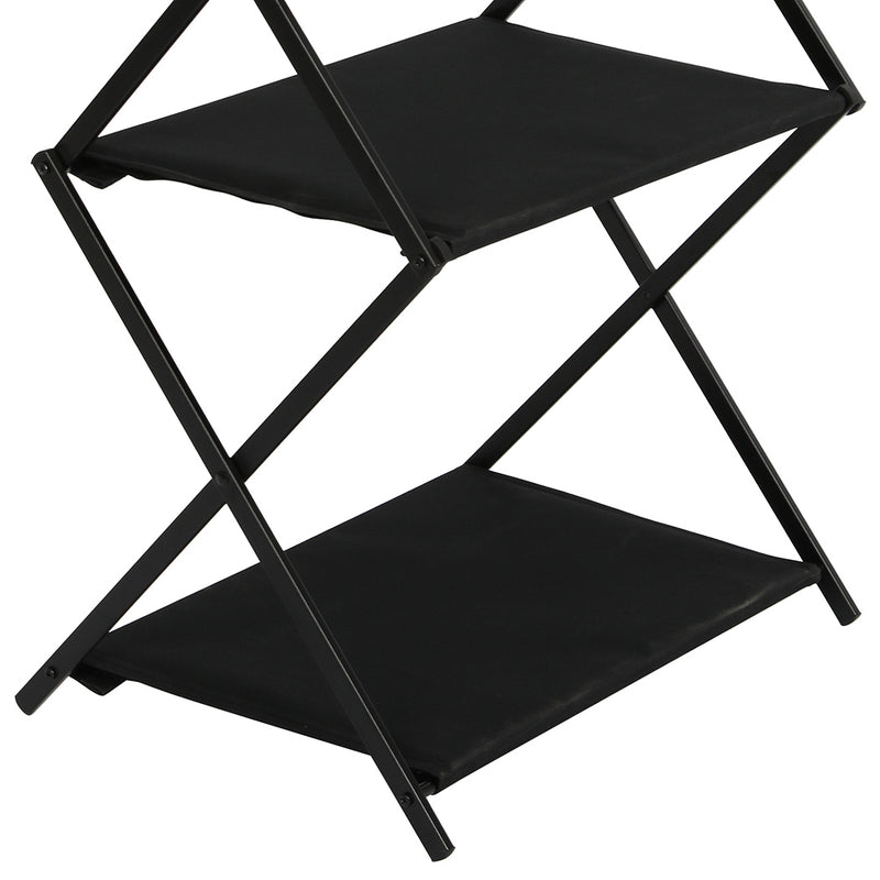 Levede Foldable Camping Storage Shelves 2 Layer with Hooks Black-1954802657151553539
