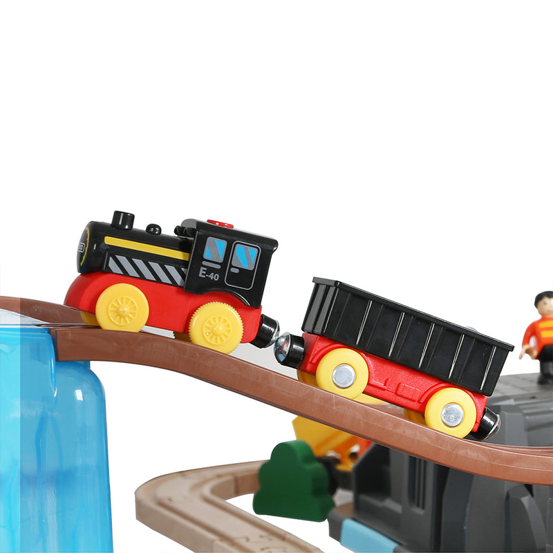 Bopeep Toy Train Set Track DIY Wooden-1954802784754864132