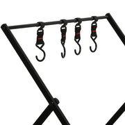 Levede Foldable Camping Storage Shelves 2 Layer with Hooks Black-1954802657151553540