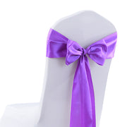 20x Multicoloured Satin Chair Sashes Lavender-1954802693658775557