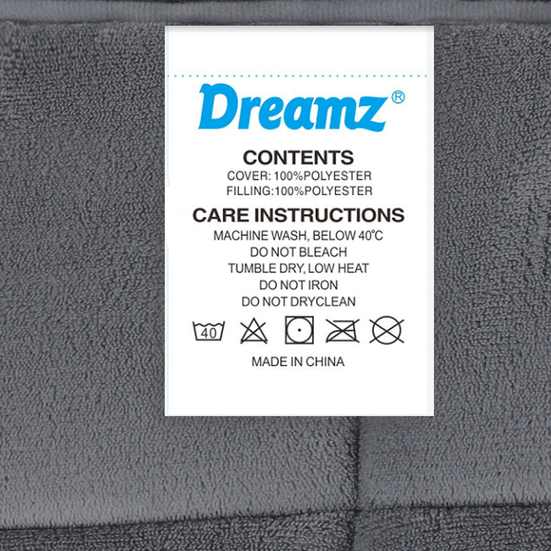 DreamZ Quilt Doona Comforter Blanket Grey Super King-1954802584338436101