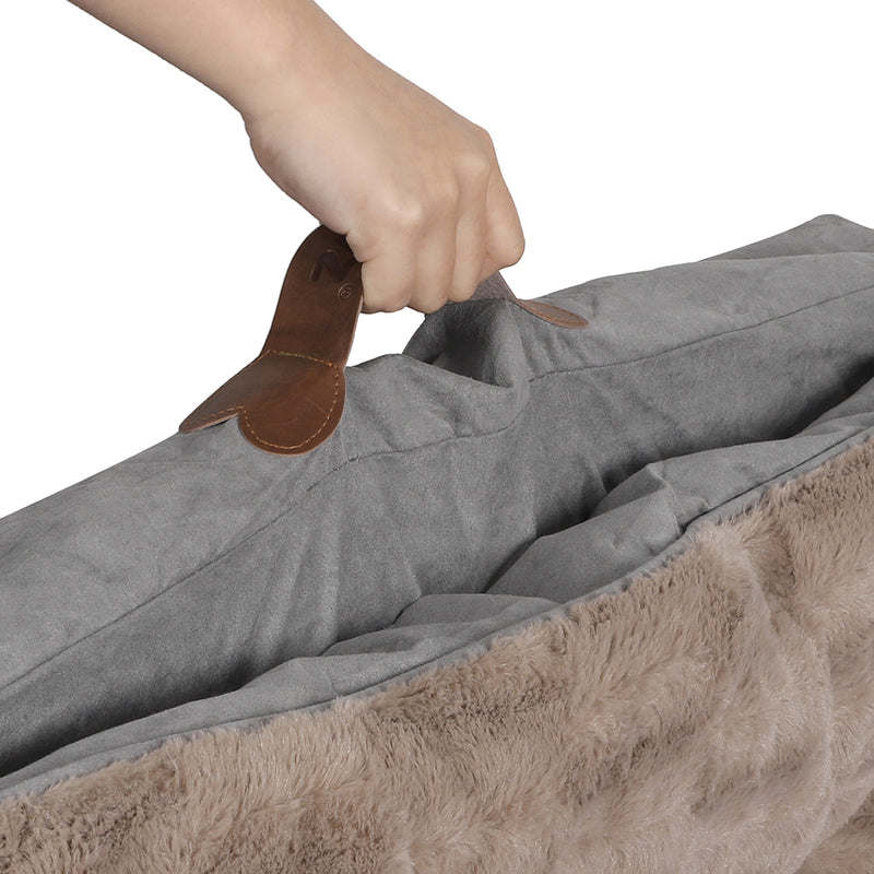 PaWz Dog Calming Bed Pet Cat Removable S Khaki Small-1954802527631446021