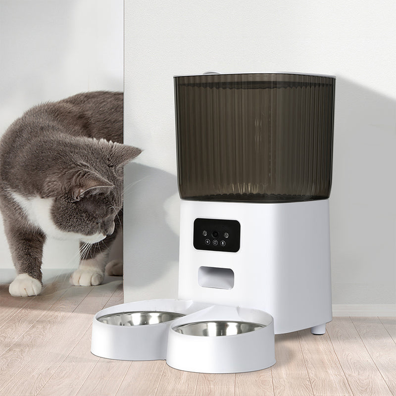 PaWz 5L Auto Pet Feeder Automatic Camera Wi-Fi White-1954802575454900230