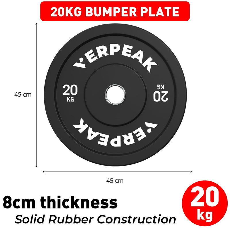 VERPEAK Black Olympic Bumper Weight Plates (20kg)