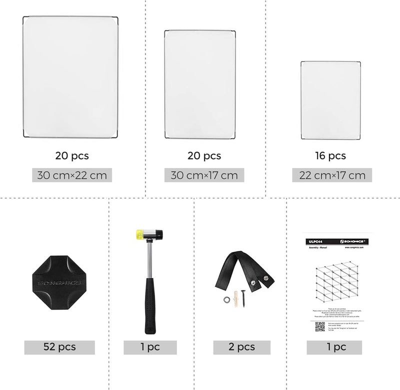 SONGMICS 15 Slot Storage Shelf Customizable Design Rectangular Storage Organiser White