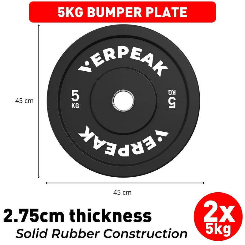 VERPEAK Black Olympic Bumper Weight Plates (20kg)