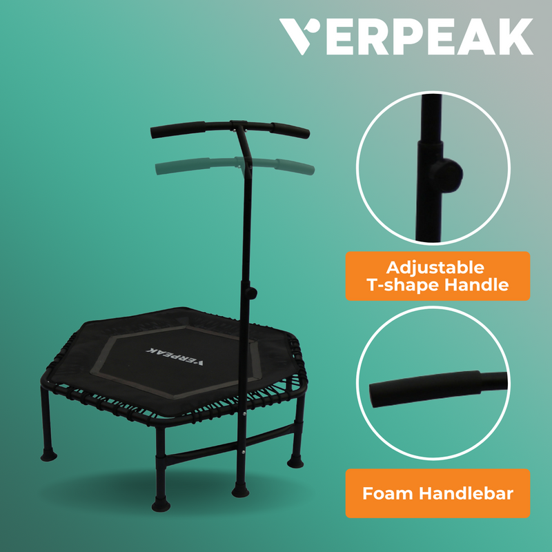 VERPEAK Fitness Trampoline 48" With T Shape Handrail