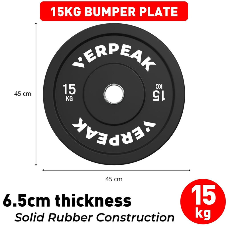 VERPEAK Black Olympic Bumper Weight Plates (20kg)