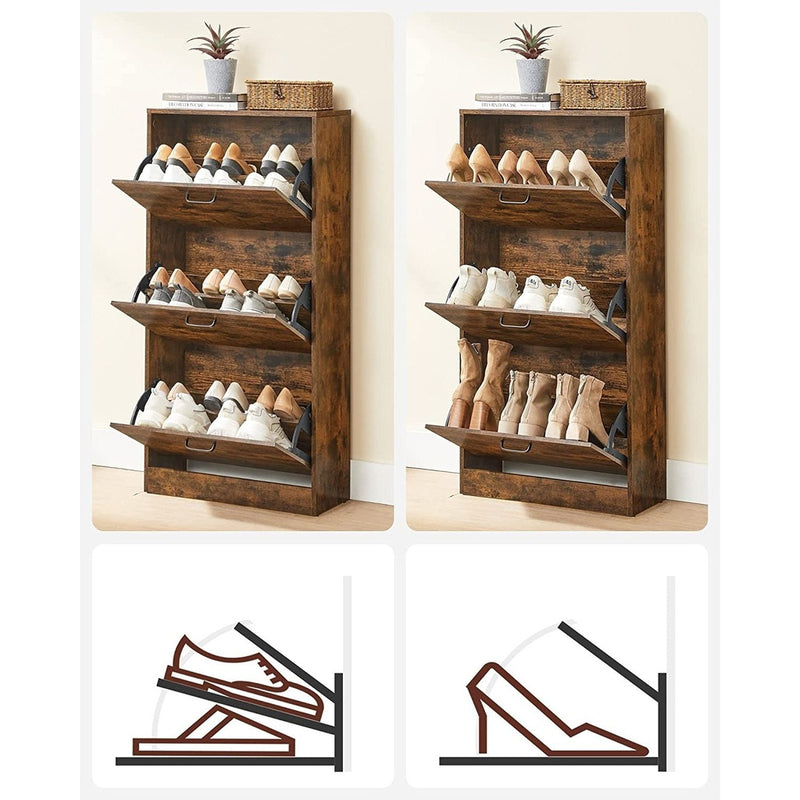 VASAGLE 3 Tier Shoe Cabinet