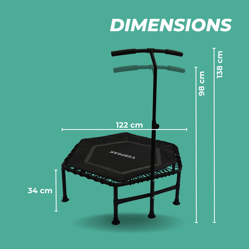 VERPEAK Fitness Trampoline 48" With T Shape Handrail