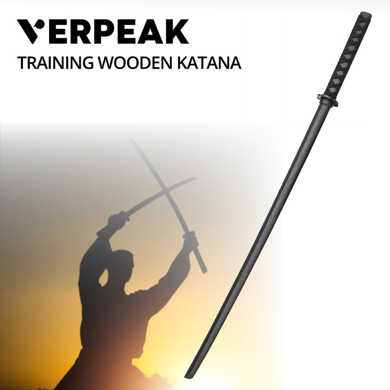 VERPEAK Wooden Training Samurai Kendo Katana Black