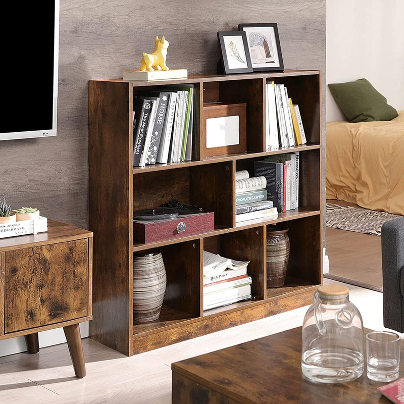 VASAGLE Bookcase with Open Shelves Rustic Brown