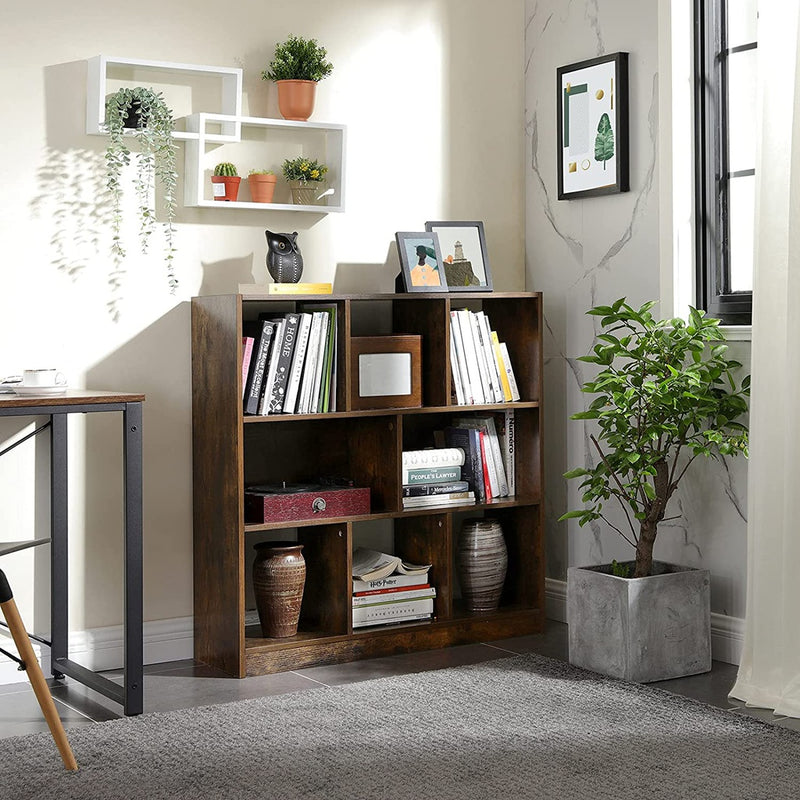 VASAGLE Bookcase with Open Shelves Rustic Brown