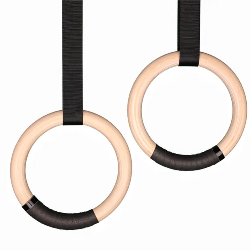 VERPEAK Wooden Gymnastic Rings 32mm for Gym Exercise Fitness (Wooden)