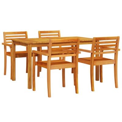 vidaXL Garden Dining Set 5 pcs Brown Solid acacia wood