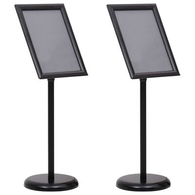 vidaXL Poster Stands 2 pcs Black 32.7 x 24 x 108 cm Aluminium