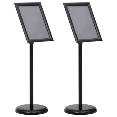 vidaXL Poster Stands 2 pcs Black 32.7 x 24 x 108 cm Aluminium