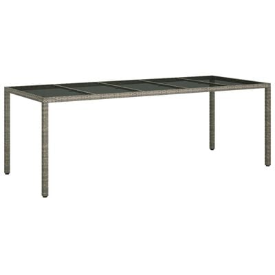 vidaXL Garden Dining Table Grey 250 x 100 x 75 cm Poly rattan