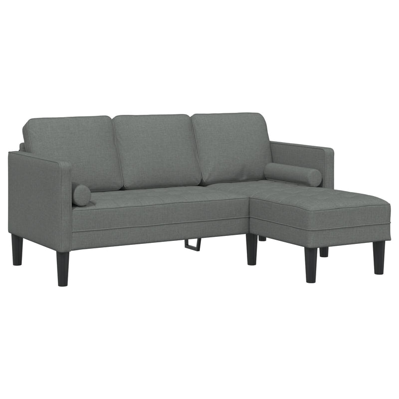 vidaXL Sofa Set with Cushion Dark Grey 173 x 131 x 67 cm Polyester