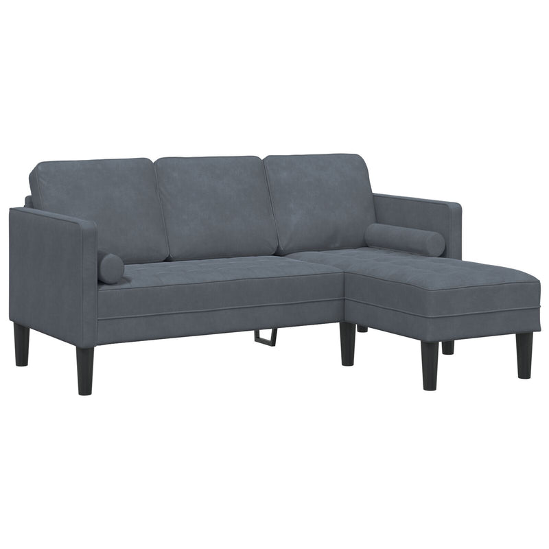 vidaXL Sofa Set with Cushion Dark Grey 173 x 131 x 67 cm Polyester