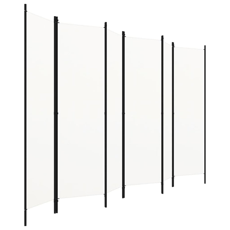 6-Panel Room Divider White 300x180 cm