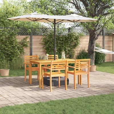 vidaXL Garden Dining Set 7 pcs Brown Solid Acacia Wood