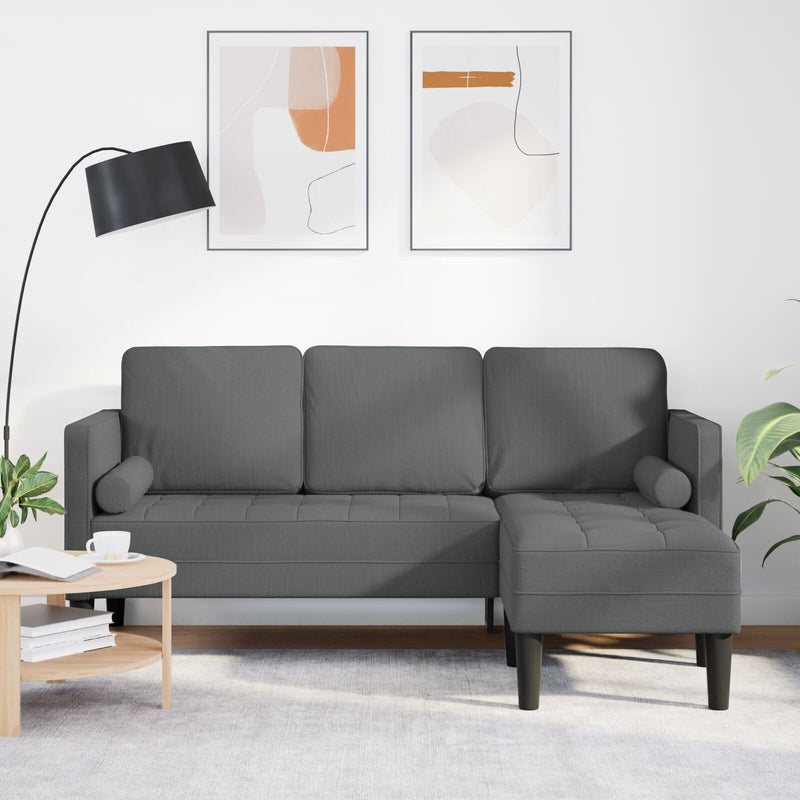 vidaXL Sofa Set with Cushion Dark Grey 173 x 131 x 67 cm Polyester