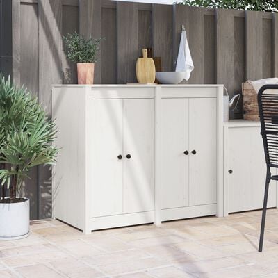 vidaXL Kitchen Door 2 pcs White 50 x 9 x 82 cm Solid Pine wood