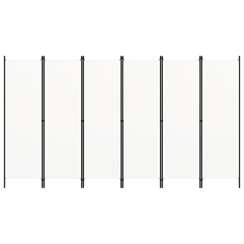 vidaXL 6-Panel Room Divider White 300x180 cm