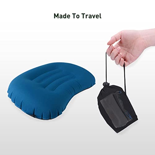 KILIROO Inflatable Camping Travel Pillow - Dark Blue