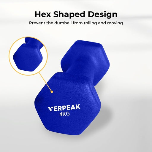 VERPEAK Neoprene Dumbbell 4kg x 2 (Blue)