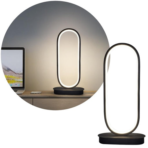 GOMINIMO LED Aluminium Desk Night Lamp Oval Shape (Black)