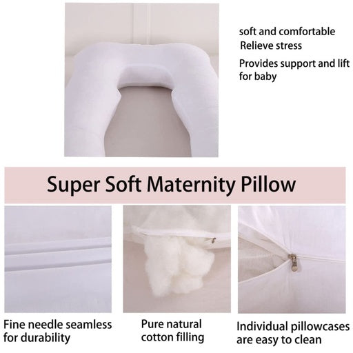 GOMINIMO Pregnancy/Maternity/Nursing Pillow with Pillowcase (White) GO-PP-101-BL