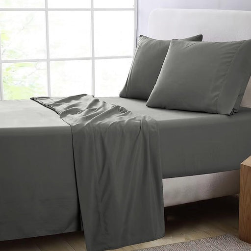 GOMINIMO 4 Pcs Bed Sheet Set 2000 Thread Count Ultra Soft Microfiber - Queen (Grey)