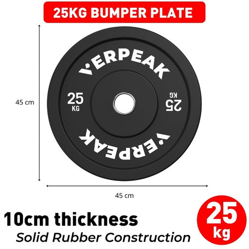 VERPEAK Black Olympic Bumper Weight Plates (15kg)