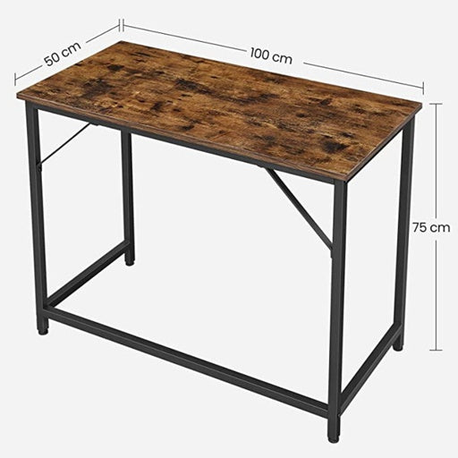 VASAGLE Computer Desk Rustic Brown and Black